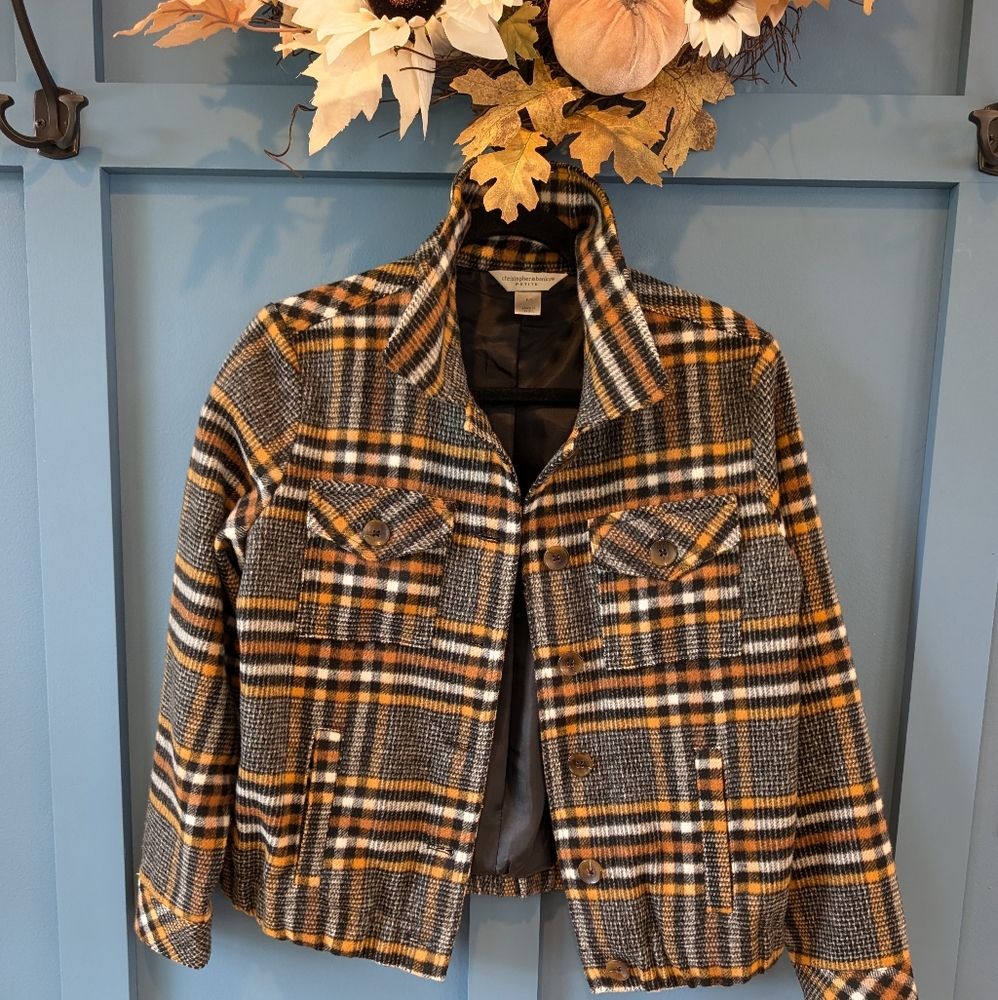 Women's Cropped Flannel Coat